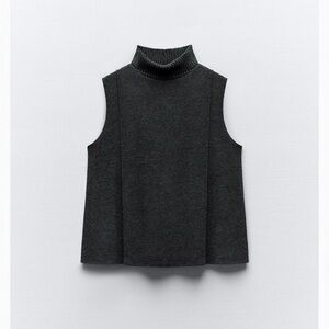 Zara Soft Sleeveless Turtleneck Top